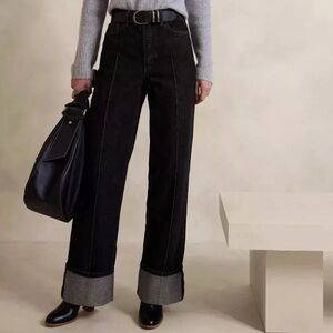 Banana Republic BR Pintuck Jeans / size 27 / black rinse